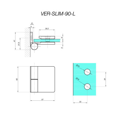 VER-SLIM-90-L-1 - Zvedací závěs