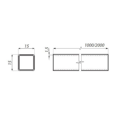 JSR15-1000G24K - Profil zavetrovací 15x15