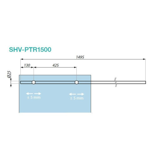 SHV-PTR1500SSS - Vodiaca lišta s úchytmi
