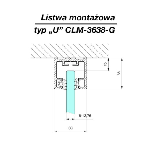 CLM-3638-G-B - MONTÁŽNA LIŠTA