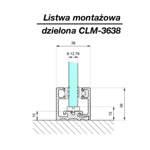 CLM-3638-B - MONTÁŽNA LIŠTA