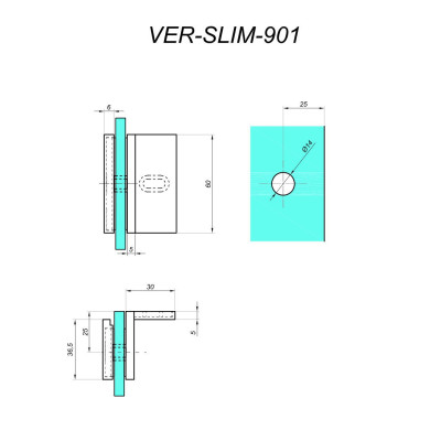 VER-SLIM-901-B - Úchyt