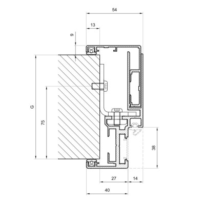 OFC-1-130-160-AL - PROFIL DVEROVÉHO RÁMU