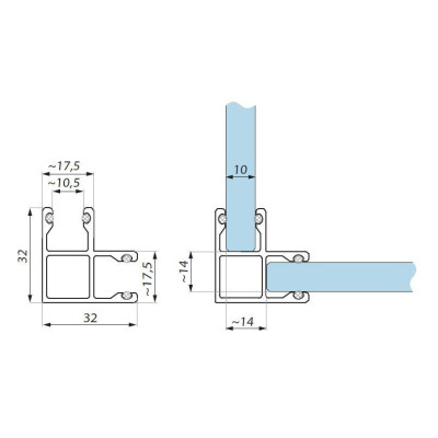 FIXL10-SET3000AX - Spojovací profil "L" sklo - sklo 90° FIXL10-SET3000AX - Spojovací profil "L" sklo - sklo 90°