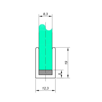 NLO-KP-2961-5,0-1 - U Profil na sklo