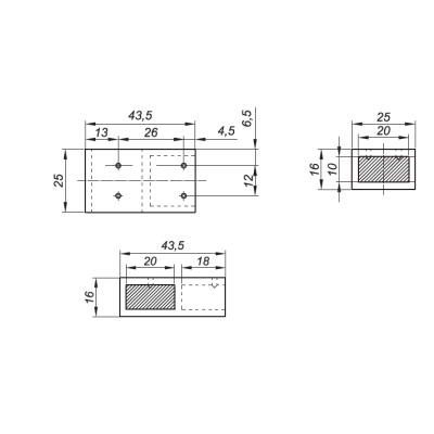 NTKSQ803-B Tříramenné uchycení