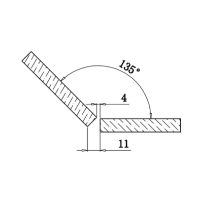 VER-BJ-135 - Závěs SKLO-SKLO 135°