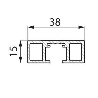 TSF-VP2510 NABL - Vertikálny profil pre systém Vetro Frame