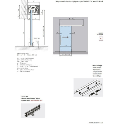 DML8036300150ELOX - Posuvný systém Comfort L 80 2180mm