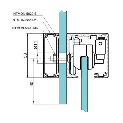 NTMON5820B2200AL - Základní profil 2,2m