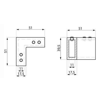 JHV-CON90PBSC - Spojka rohová horného vedenia