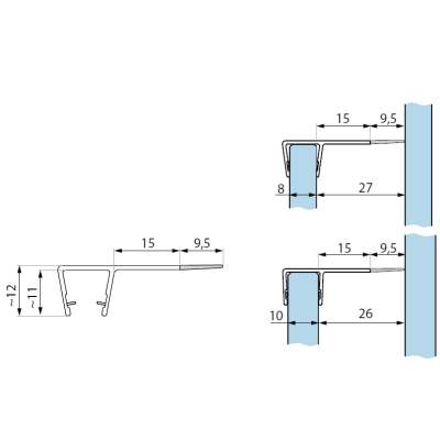 SDVNBL 8-10 - Těsnění pro sklo 8-10 mm