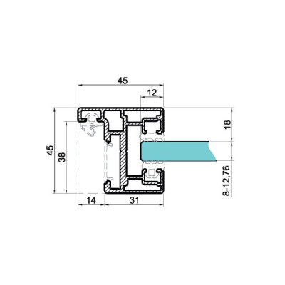 OFC-4S-KIT - Profil rámu sklo-sklo typu H OFC-4S-KIT - Profil rámu sklo-sklo typu H