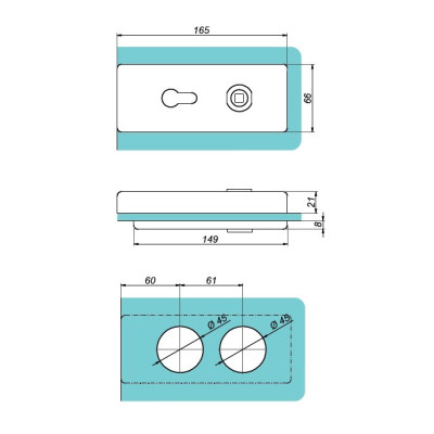 NT501M-W - Magnetický úsporný zámok s otvorom na kľučku a vložku NT501M-W - Magnetický úsporný zámok s otvorom na kľučku a vložku