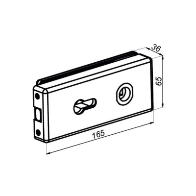 NT501M-W - Magnetický úsporný zámek s otvorem pro kliku a vložku NT501M-W - Magnetický úsporný zámek s otvorem pro kliku a vložku