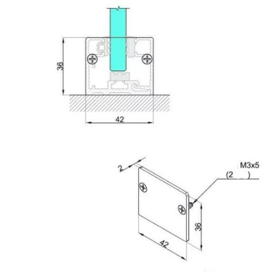 CLM-3642-Z-W - Krytka montážní lišty CLM-3642/-G