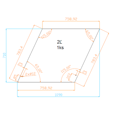 Laminované sklo VSG 44.1 bronz – 1090 × 710 mm