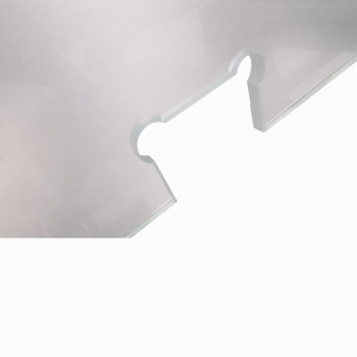 Sklo 10mm matné na dvere s výrezmi pre pánty – 900 x 2382 mm