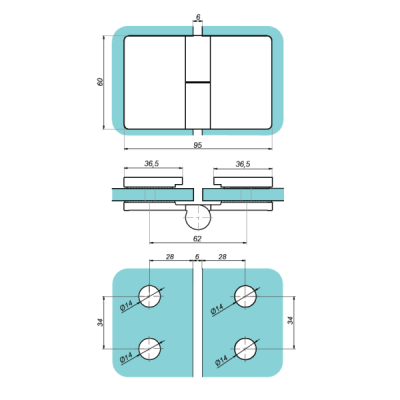 VER-SLIM-180-R-G - Záves zdvíhaný pravý 180º