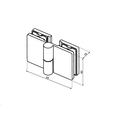 VER-SLIM-180-L-G - Záves zdvíhaný lavý 180º
