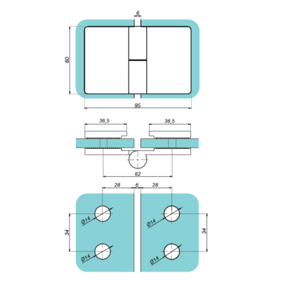 VER-SLIM-180-L-G - Záves zdvíhaný lavý 180º