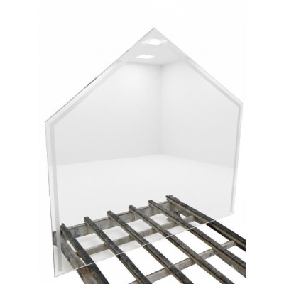 Zrkadlo 4mm atyp, pieskované, 1308 x 1232 mm