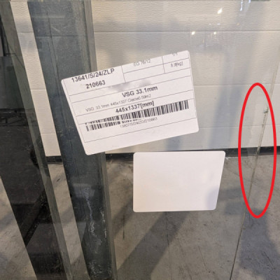 Laminované sklo VSG 33.1  – 445 x 1337mm