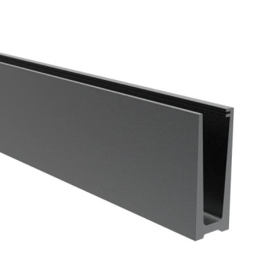 BM00046000R7016 - U-profil pre sklenené zábradlia RAL 7016