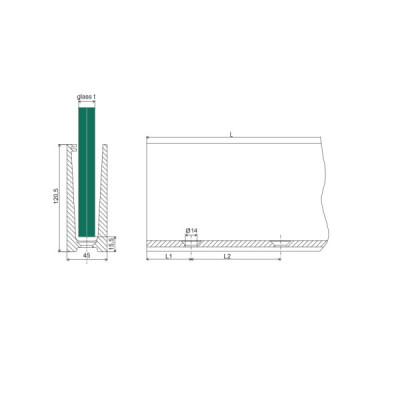 BM00046000R7016 - U-profil pre sklenené zábradlia RAL 7016