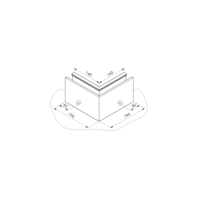 BM0004R701690OUT - Vnútorný rohový profil pre sklenené zábradlia RAL 7016