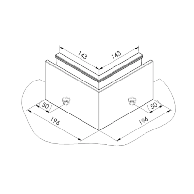 BM0004FDPR701690IN - Vnútorný rohový profil pre sklenené zábradlia RAL 7016