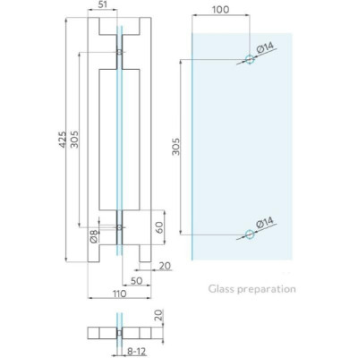 SWH01-425LAS - Drevené madlo určené pre sauny